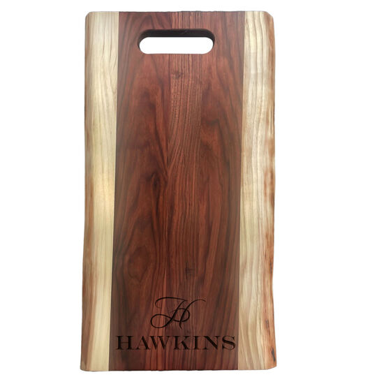 Script Initial and Name Black Walnut 24-inch Serving Board